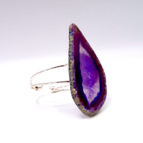 PURPLE AGATE BANGLE - Picture 1 of 2